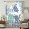 thumbnail image 1 of Ocean Turtle Sheer Curtains 72 Inches Long, Nautical Sea Coral Conch Shells Watercolor Light Filering Curtains, Breathable Simi Curtain Privacy Drapes for Living Room Bedroom Window Treatment, 1 of 9