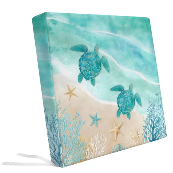 Ocean Turtle Starfish Coral Outdoor Seat Cushion Covers Set of 2 ...