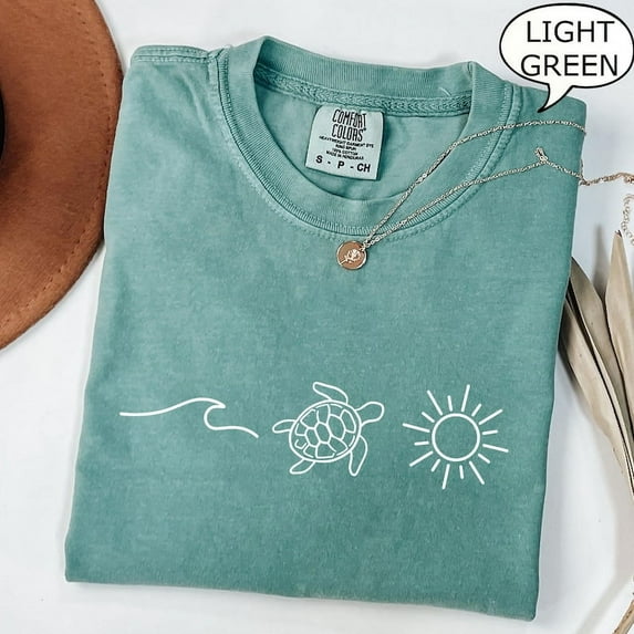 Ocean Turtle Sun T-Shirt, Summer Shirt, Gift For Women, Beach Shirt, Summer Women Shirt TH150538