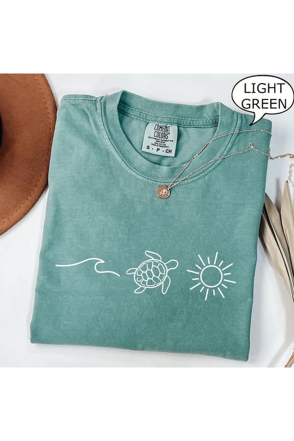 Ocean Turtle Sun T-Shirt, Summer Shirt, Gift For Women, Beach Shirt, Summer Women Shirt TH150538