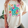 thumbnail image 1 of Ocean Turtle Sun T-Shirt, Summer Shirt, Gift For Women, Beach Shirt, Boho Floral Turtle, Nautical Beach Shirt, Aesthetic Tee Unisex S-5XL Hot Trending Shirt, Vintage Birthday Gift, 1 of 3