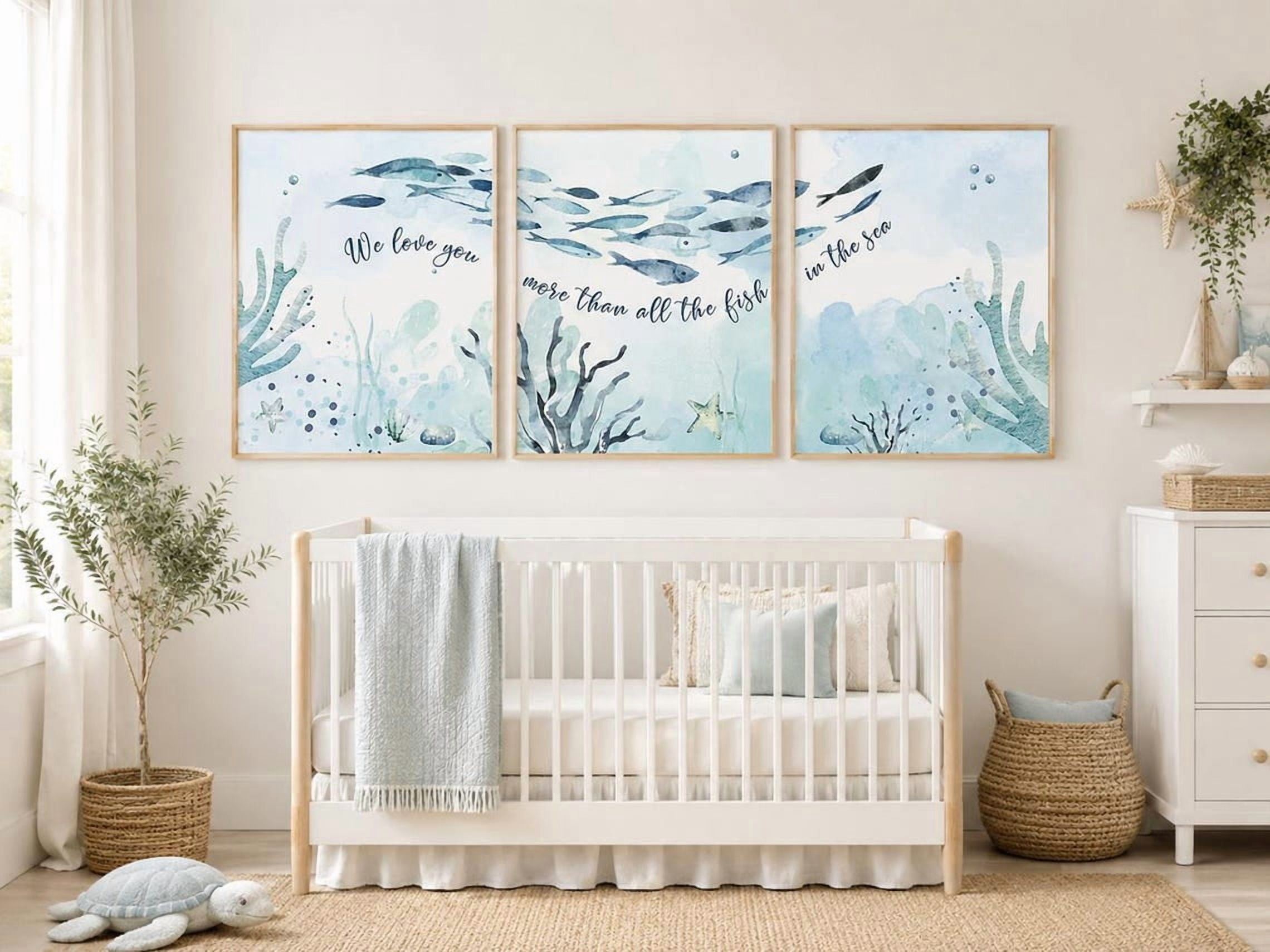 Ocean Under The Sea Nursery Wall Art Print, Nursery, Bedroom And ...