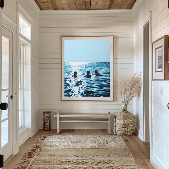 Ocean Vibes Beach Decor Sunset Swim Poster Unframed Paper Print