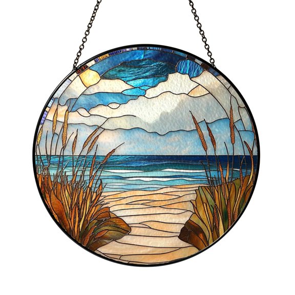 Ocean View Coastal Scene Suncatcher – Window Decor