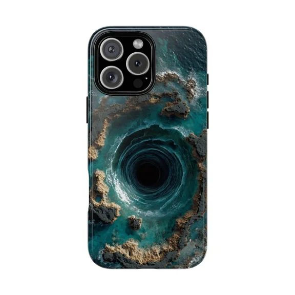 Ocean Vortex Whirlpool Wave Scene Case for iPhone 17 through 11 Pro Max