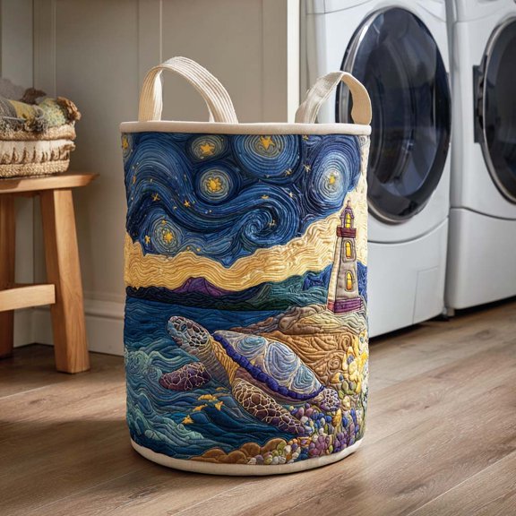 Ocean Voyager Quilted Laundry Basket