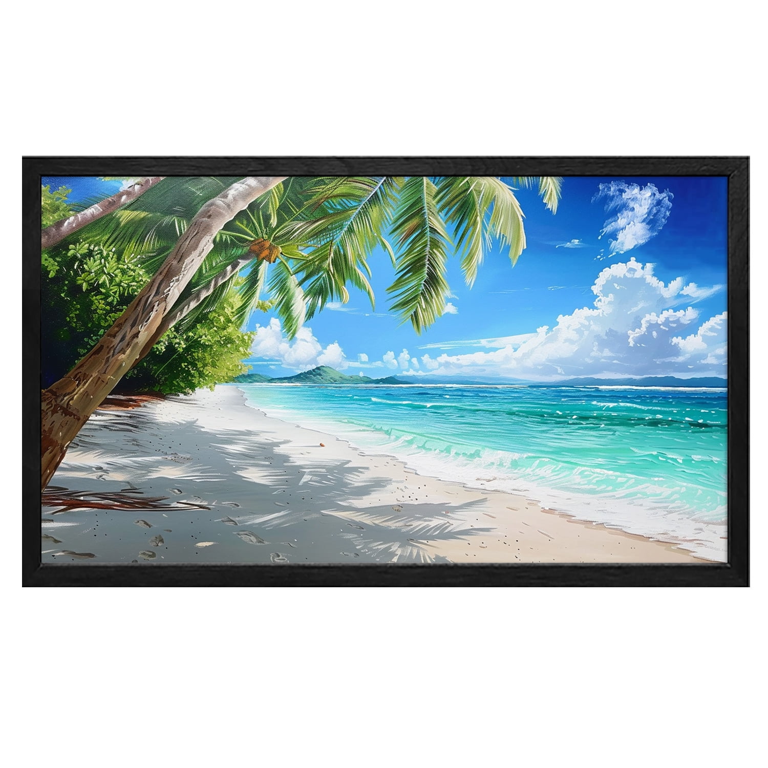 Ocean Wall Art Beach Wall Art Beach And Bush Canvas art Framed wall art Painting For Livingroom Decor Office Bedroom Decoration