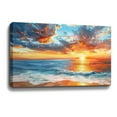 thumbnail image 1 of Ocean Wall Art Beach Wall Art Sunset Glow Red Canvas art Framed wall art Painting For Livingroom Decor Office Bedroom Decoration, 1 of 7