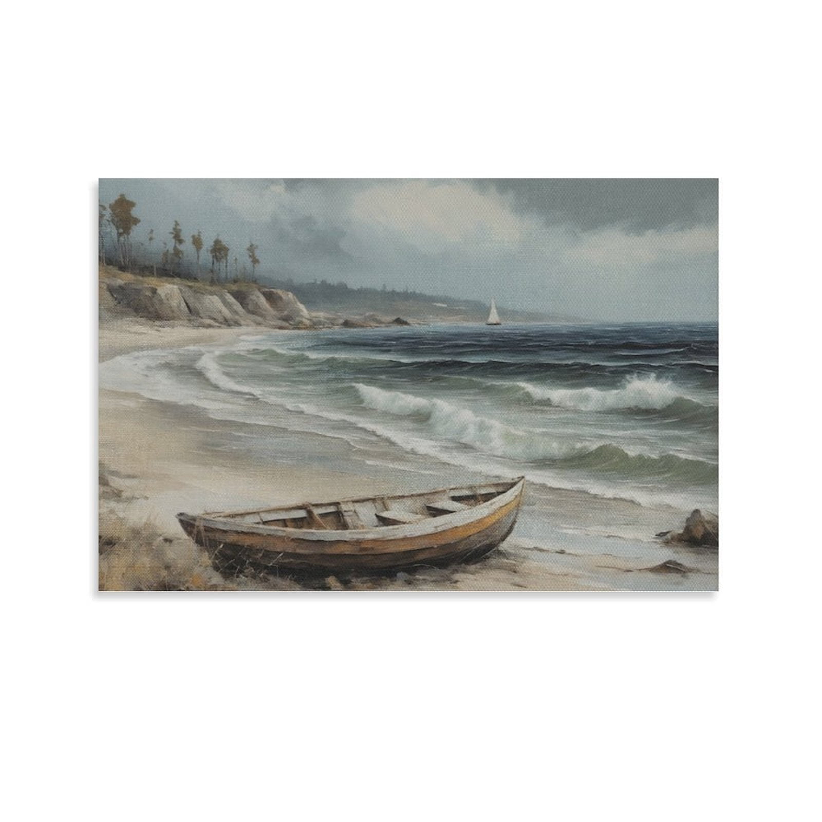 Ocean Wall Art, Ocean Print, Oil Painting, Coastal Wall Art ...