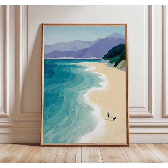 Ocean Wall Art, Whale Shark Poster, Kayak Adventure Print, Tropical Sea Illustration, Coastal Beach Decor, Nautical Wall Artwork, Ocean Gift, Poster Only
