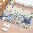 thumbnail image 1 of Ocean Washable Small Entryway Area Rugs 2'x3', Blue Beige Starfish Shells Plant Leaves Flowers Retro Low Pile Throw Rug Non-Slip Sturdy Edge Binding Carpet for Front Door Floor Room Entry, 1 of 9