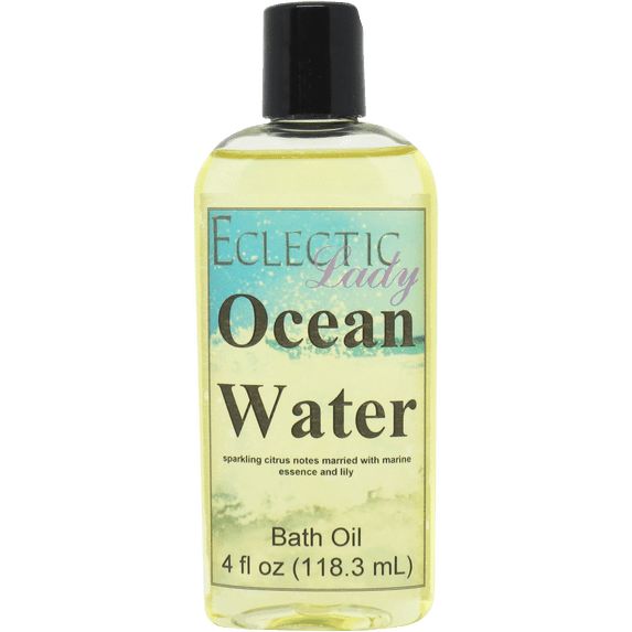 Ocean Water Bath Oil - Scented Body Oil - Relaxing & Moisturizing Bathing Oil - Fragrance Body Oil For Dry & Rough Sensitive Skin - 4 oz