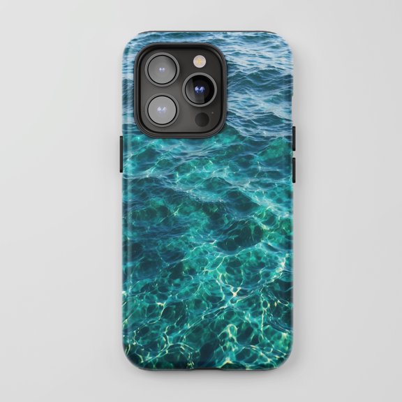 Ocean Water For All iPhone Series Protective Phone Case Nature Photography Blue Teal Turquoise