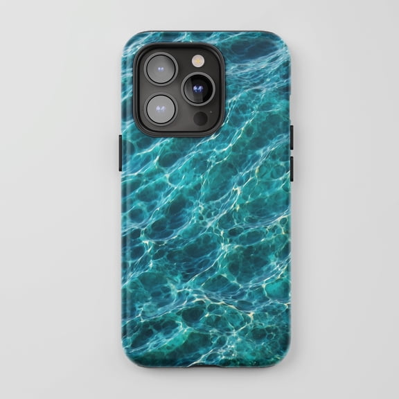 Ocean Water For All iPhone Series Protective Phone Case Ocean Waves Theme Turquoise