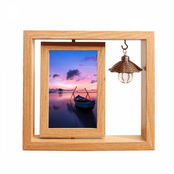 Ocean Water Sea Boat Science Nature Picture Wooden Rotating Picture Photo Frame 4x6