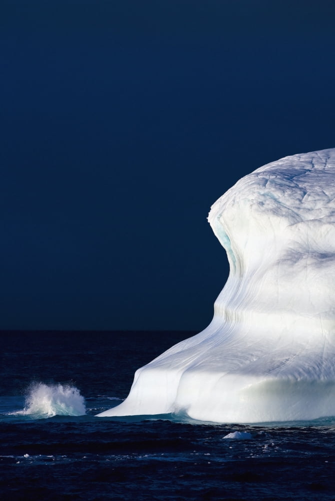 Ocean Water Splashing Against An Iceberg In The High Arctic Waters Nunavut Canada Canvas Art - Richard Wear  Design Pics (12 x 19)