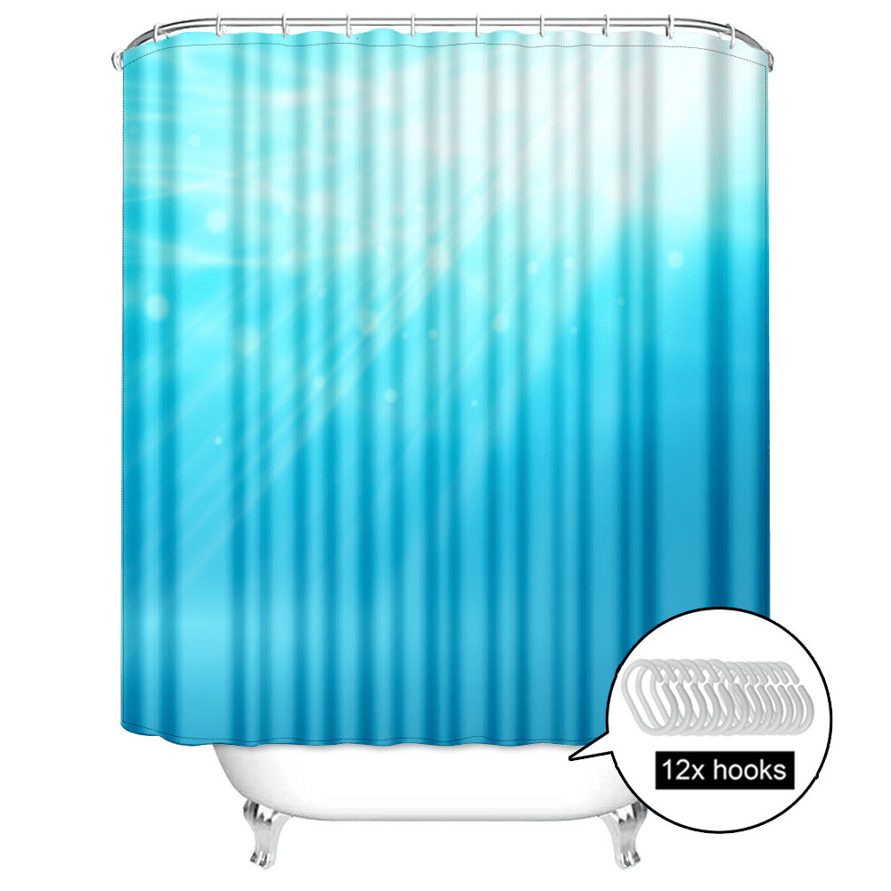 Ocean Water Waves Blue Colorful Shower Curtain 3D Bathroom Curtain