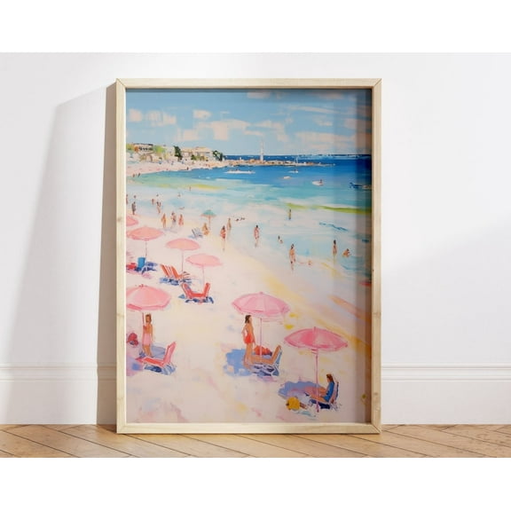Ocean Watercolor Painting, Boho Beach Wall Art, Abstract Coastal Print, Girly Apartment Decor, Preppy Art, Beach House Gifts Wall Art, Modern Wall Decor, 8x12 UNFRAMED