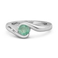 thumbnail image 1 of Ocean Wave 925 Sterling Silver 0.10 Ctw Emerald Valentines Day Gifts Ring, 1 of 3