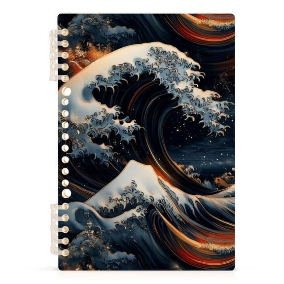 Ocean Wave Art Lined Spiral Journal Notebook 60 Pages A5 College Ruled Journals for Writing
