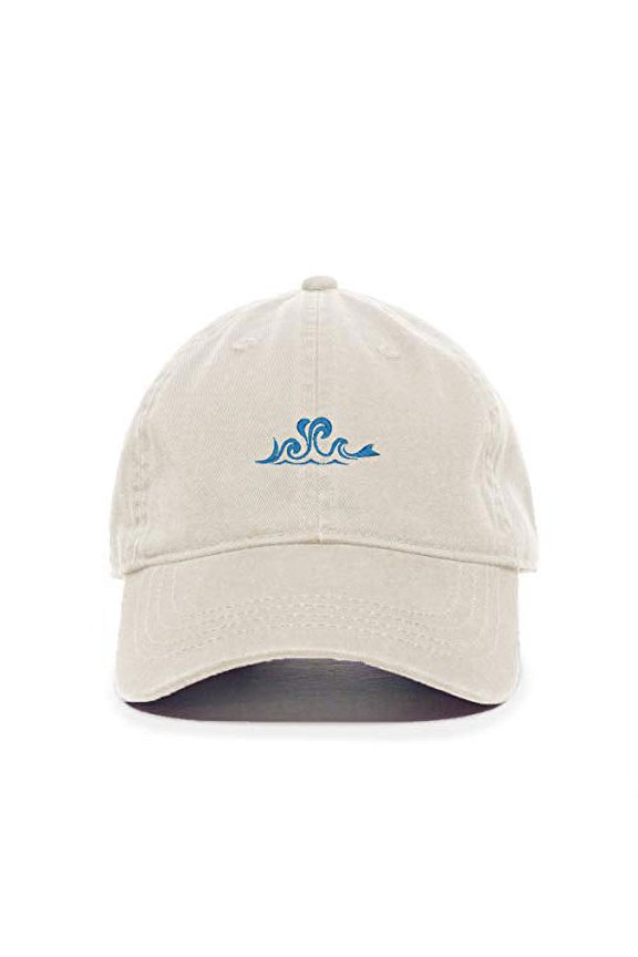 Ocean Wave Baseball Cap Embroidered Cotton Adjustable Dad Hat