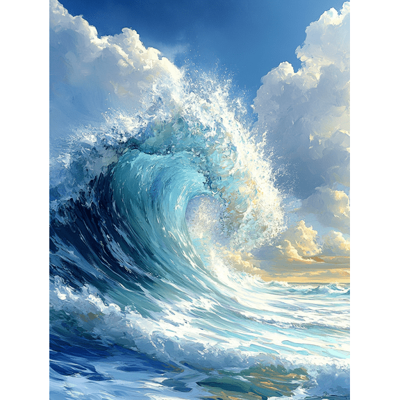 Ocean Wave Canvas PaintingSuitable for Living RoomBedroomBathroomOfficeand Hotel Decoration.
