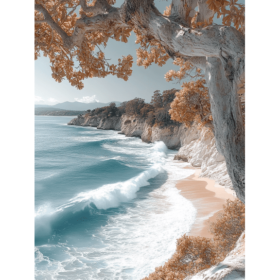 Ocean Wave Coastal Landscape Canvas Wall ArtPerfect for Living RoomBedroomBathroomOfficeHotel Decoration