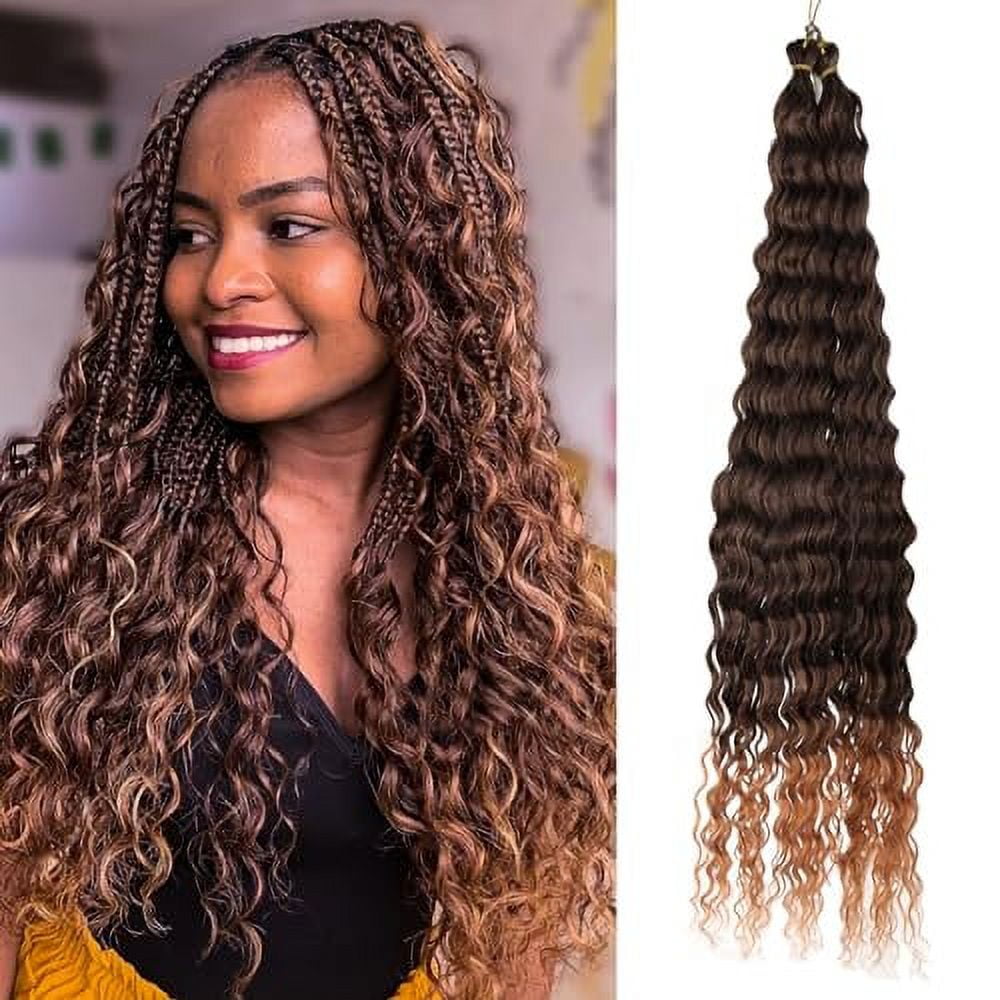 Ocean Wave Crochet Hair For Black Women 30 Inch 8 Packs Deep Wave Curly Braiding Hair Extensions