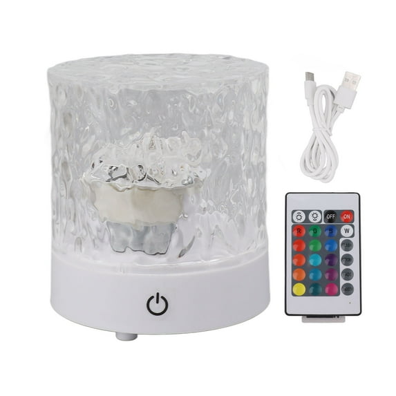 Ocean Wave Crystal Table Lamp with Remote Control Acrylic and ABS Color Changing 4 Mode USB Type C 16 Color Crystal Table Lamp