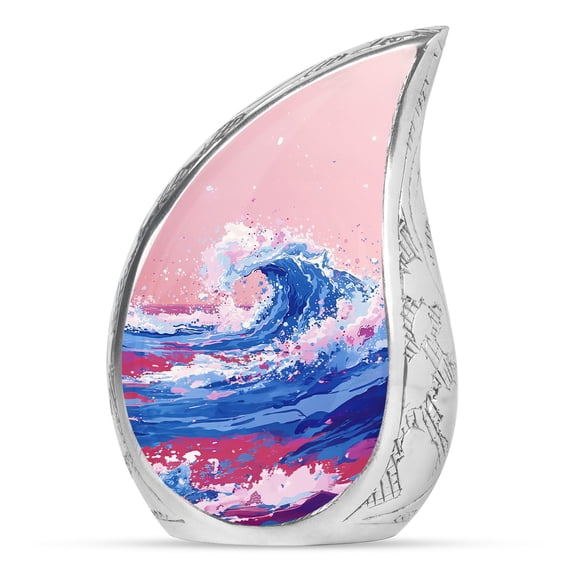 Ocean Wave Embrace Small Urns For Adult Male & Female - Cremation Urns For Human Ashes Adult Women - 3 Inch 1 Pcs