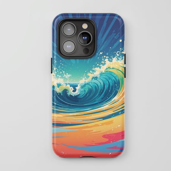 Ocean Wave For All iPhone Series Tough Phone Case Abstract Beach