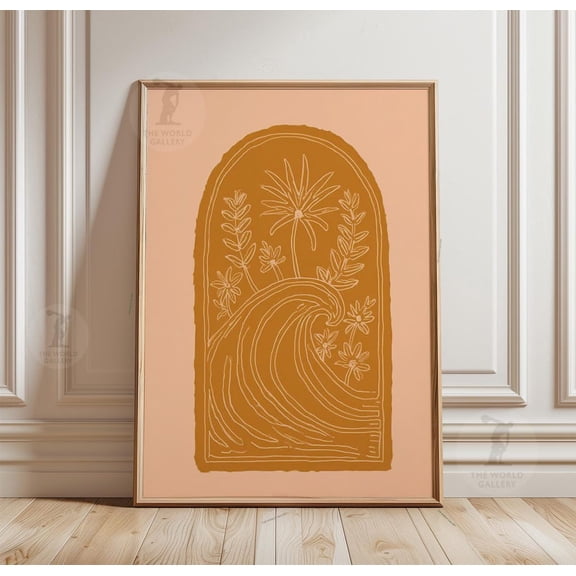 Ocean Wave Minimal Tropical Coastal Poster Unframed Paper Print