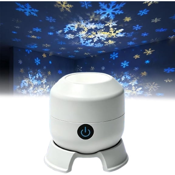 Ocean Wave Night Light Projector, 360° Rotating LED Projector Night Light (Snowflake Series)