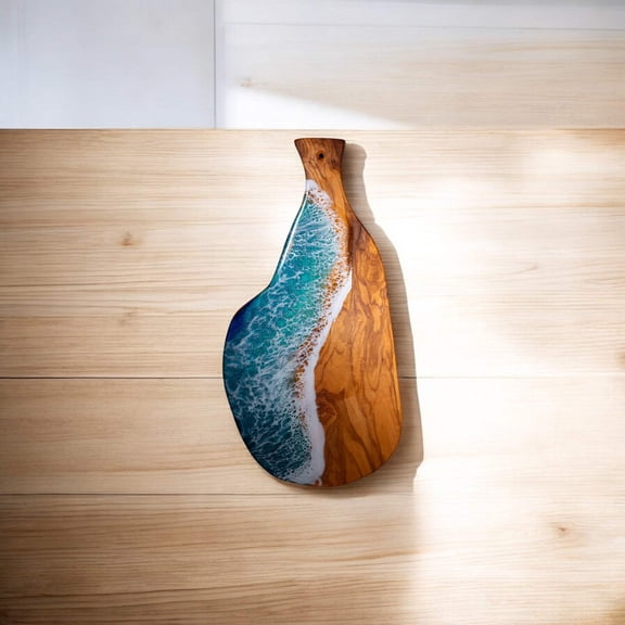 Ocean Wave Olive Wood Charcuterie Board/Cutting Board