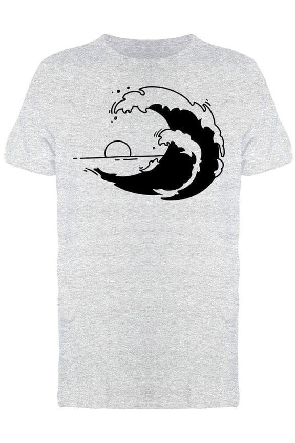 Ocean Wave Over Sunset Design Tee Men's -Image by Shutterstock