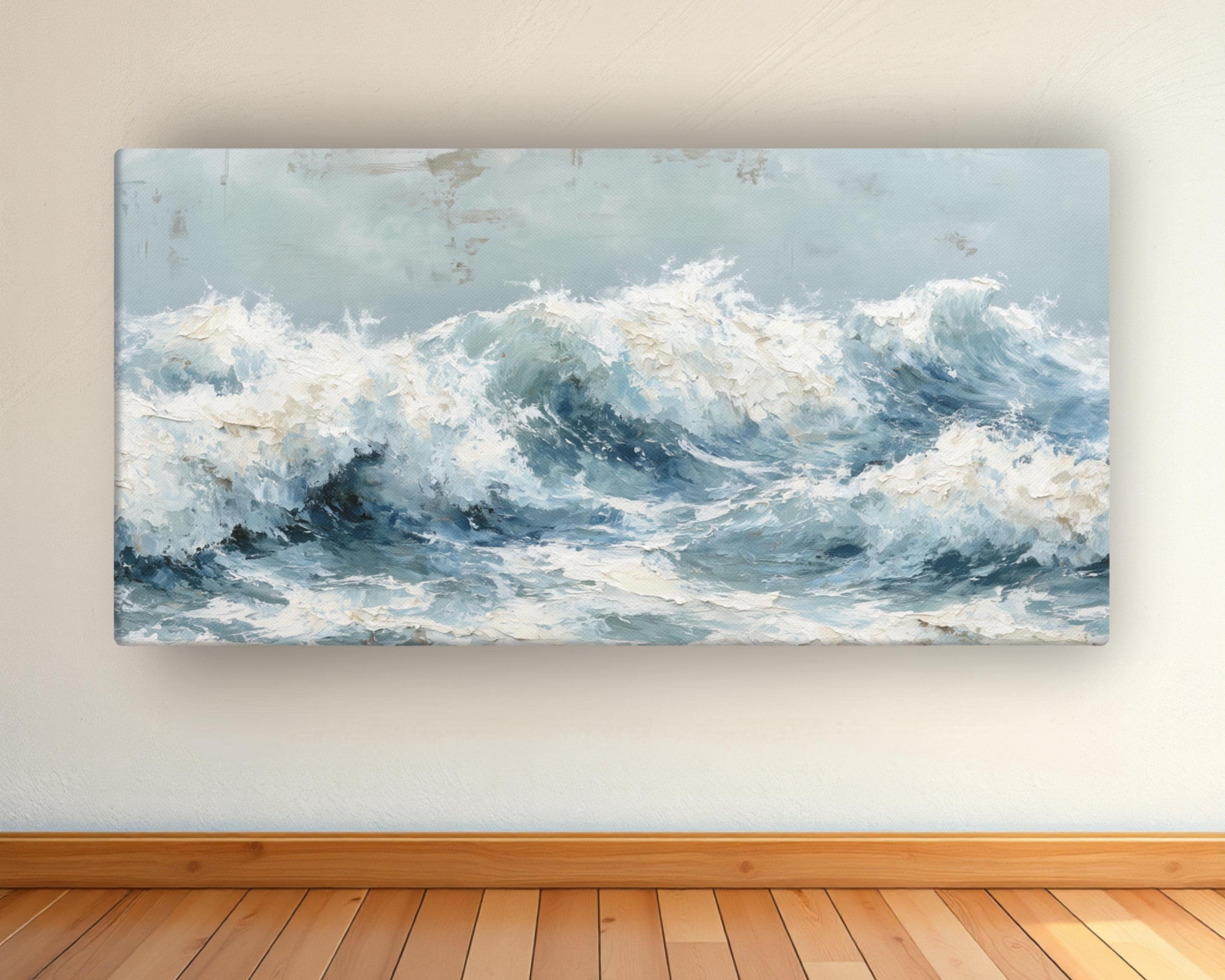Ocean Wave Poster Coastal Seascape Wall Art Poster Warm Present