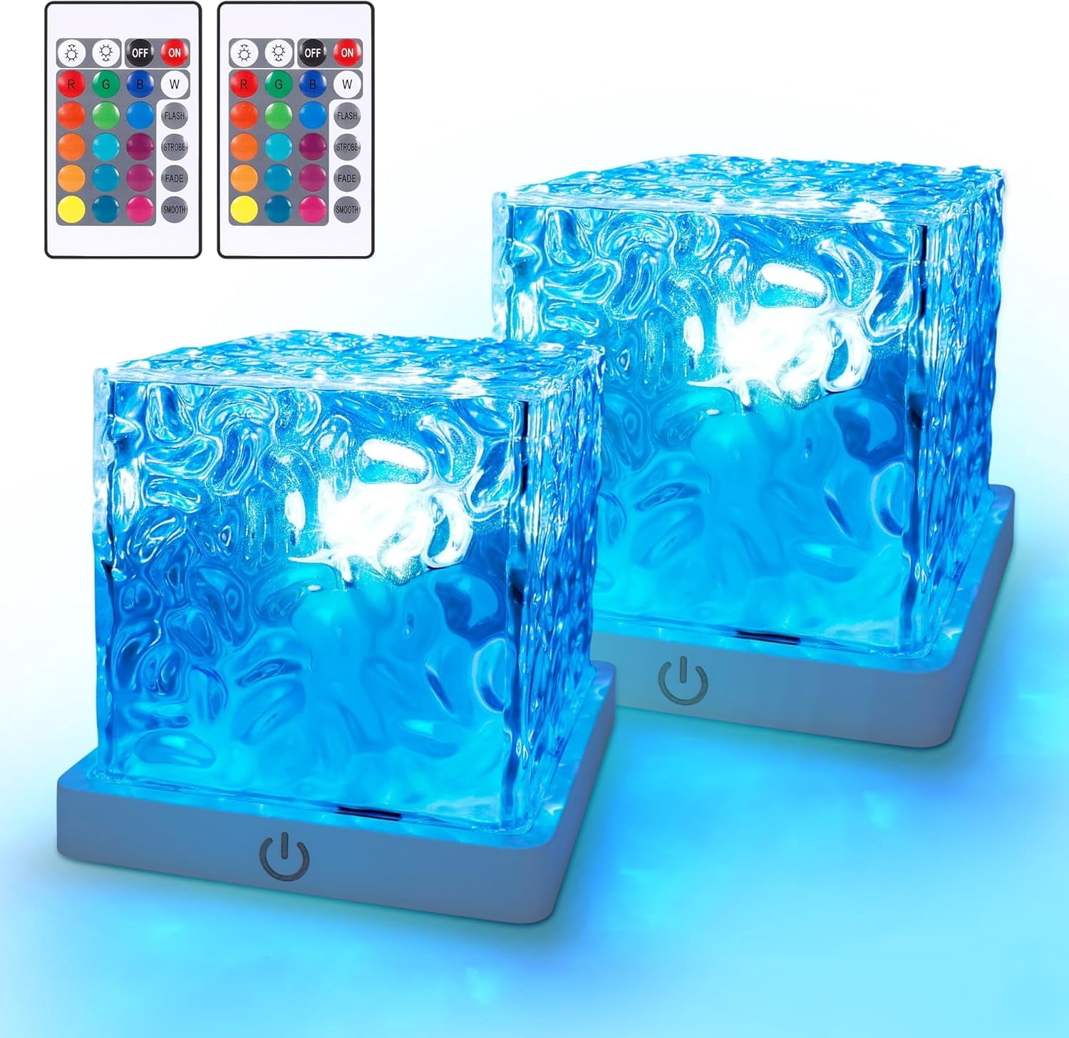 Ocean Wave Projection Lamp, 16 Color RGB Mood Light with Remote, 3D Water Ripple Night Light for Kids Room, Meditation, Yoga, Home Decor(2 Pcs)