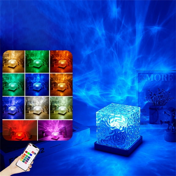 Ocean Wave Projector Light,16 Colors Midnight Lamp with Touch Control Glow Lamp,3D Lamp for Light Projector for Home Office Bar Restaurant Underwater Projector Light