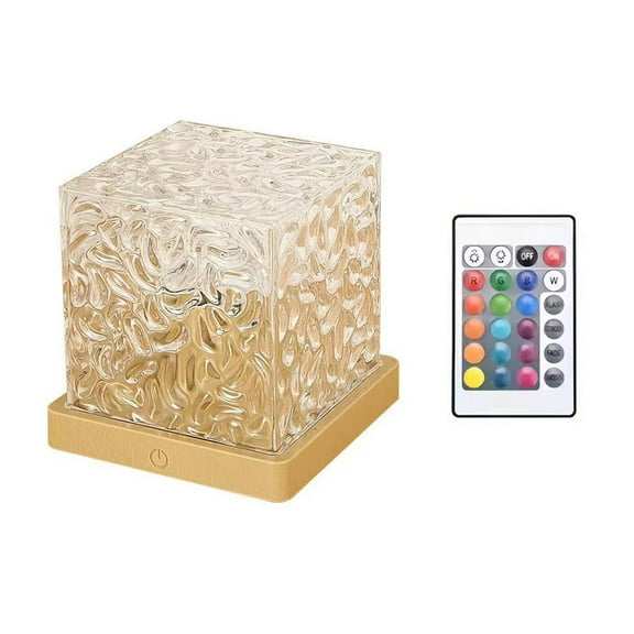 Ocean Wave Projector Light with 3D Holographic Ripple Effect Cube Lamp 16 Color Aurora Northern Lights Ambient App Remote Controlled Ideal for Romantic Bedroom or Meditation Living Room Decor