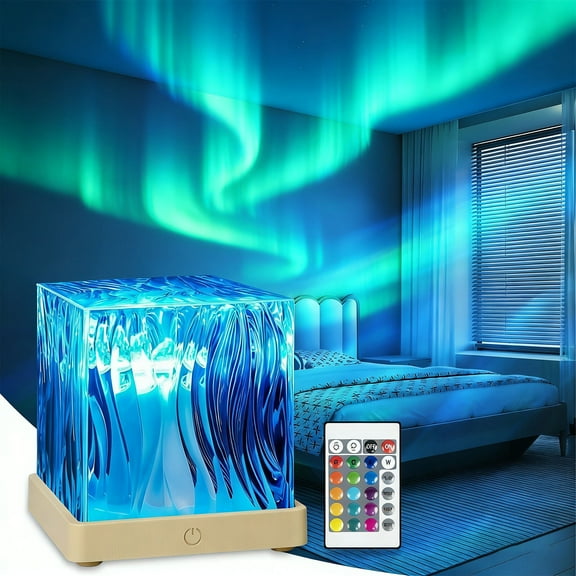 Ocean Wave Projector Light, Mood Lighting Ambient Lighting Northern Lights Projector with 16 Colors and Dynamic Ripple Effect for Living Room Bedroom Decor