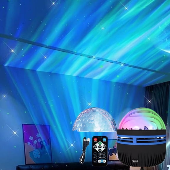 Ocean Wave Projector Light with Remote Control, 14 Light Effects RGB Night Light for Bedroom, Gaming Room, Party, Home Decor