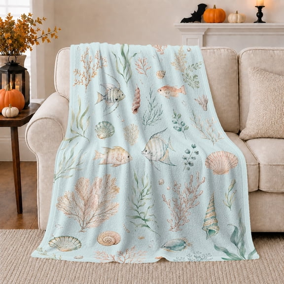 Ocean Wave Scene Blue Waves And Foam Dramatic Coastal Art Ocean Lovers Dynamic Blue Seascape Warm Flannel Blanket, Housewarming Gift for Beach House and Guest Room Home Decor