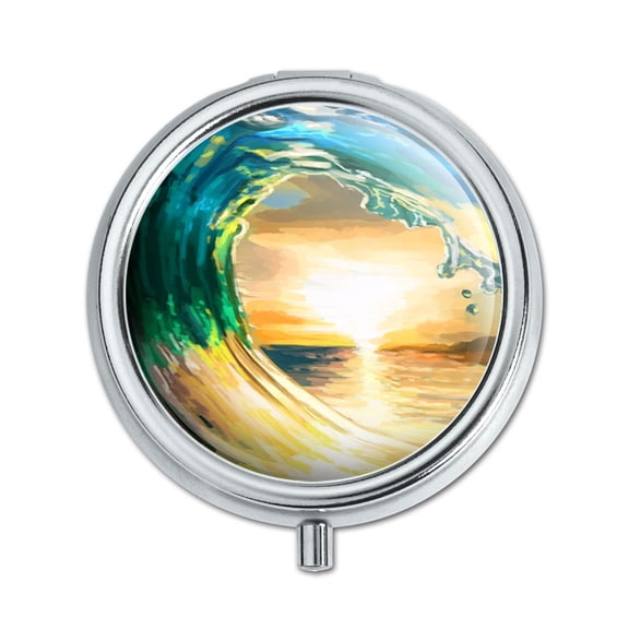Ocean Wave Sea Beach Sunset Pill Box