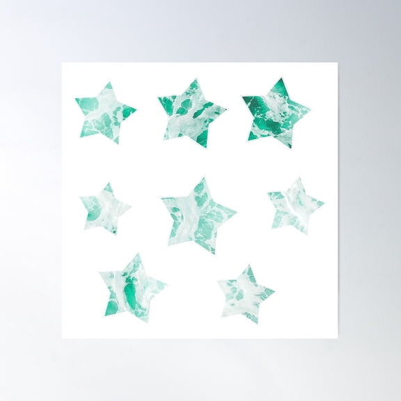 Ocean Wave Star Pack Poster Wall Art, Modern Wall Decor For Living Room Bedroom, 24x24 UNFRAMED