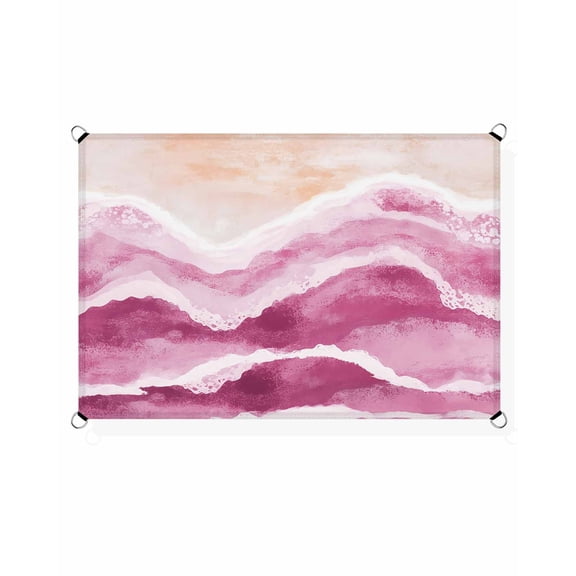 Ocean Wave Sun Shade Sail 8'X10' Pink Gradient UV Block Outdoor Sail Shades Breathable Waterproof Rectangular Sunshade for Patio Garden Pool Pergola Porch