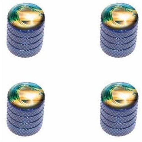 Ocean Wave Sunset Beach Sea Tire Rim Wheel Aluminum Valve Stem Caps, Multiple Colors
