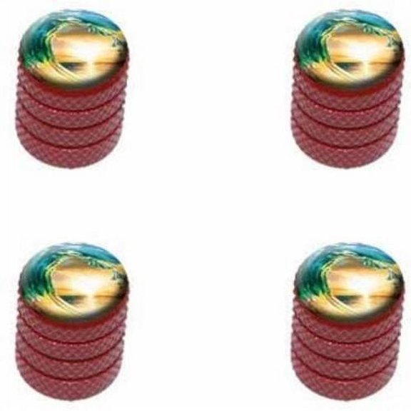 Ocean Wave Sunset Beach Sea Tire Rim Wheel Aluminum Valve Stem Caps, Multiple Colors