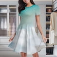 thumbnail image 1 of Ocean Wave Texture Print Women's Classic Swing Skater Dress Casual Work Party Cocktail Dresses, 1 of 6