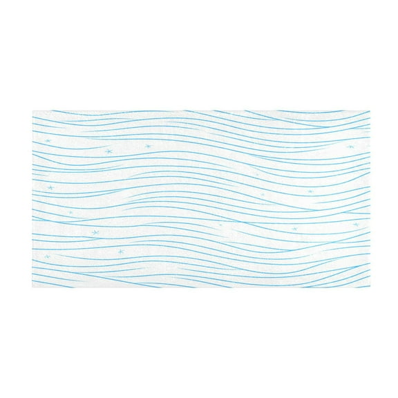 Ocean Waves 39x20" Bath Mat Carpet, Absorbent and Non-Slip for Kitchen or Bathroom, Quick-Drying