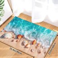 thumbnail image 1 of Ocean Waves And Seashells Pattern Soft Small Velvet Area Rugs Non Slip Indoor Floor Carpet for Living Room Bedroom Decor, 1 of 5